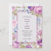 Romantisch Medium Violet Rode Kool Rozen bruiloft Kaart (Voorkant)