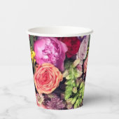 Romantisch Meerkleurig Bloemen Papieren Bekers (Achterkant)