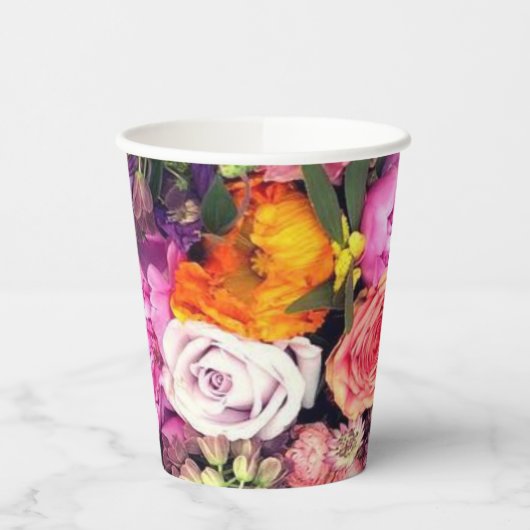 Romantisch Meerkleurig Bloemen Papieren Bekers (Links)