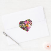 Romantisch Meerkleurig Bloemenbruiloft Hart Sticker (Envelop)