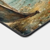 Romantisch meisje in een boot. Gepersonaliseerd Bureaumat (Hoek)