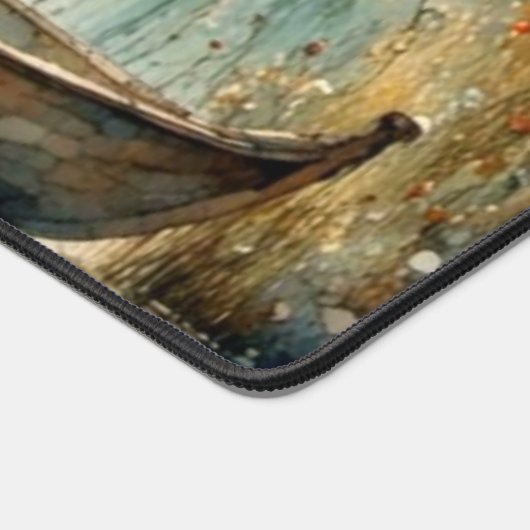 Romantisch meisje in een boot. Gepersonaliseerd Bureaumat (Hoek)