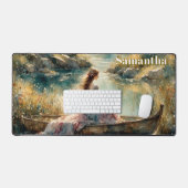 Romantisch meisje in een boot. Gepersonaliseerd Bureaumat (Keyboard & Muis)