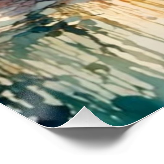 Romantisch meisje in houten boot op het meer perfect poster (Hoek)