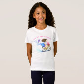 Romantisch meisje met fiets T-shirt - Uw tekst (Voorkant volledig)