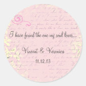  Romantisch met Bijbelvers Ronde Sticker (Voorkant)