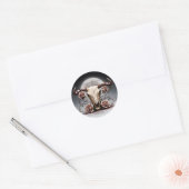 Romantisch Middeleeuws Bloemen Koe Schedel Huwelij Ronde Sticker (Envelop)