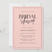 Romantisch Minimaal Script Blush Roze Vrijgezellen Kaart (Voorkant)