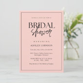 Romantisch Minimaal Script Blush Roze Vrijgezellen Kaart (Staand voorkant)