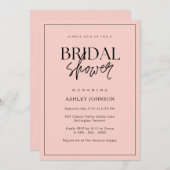 Romantisch Minimaal Script Blush Roze Vrijgezellen Kaart (Voorkant / Achterkant)