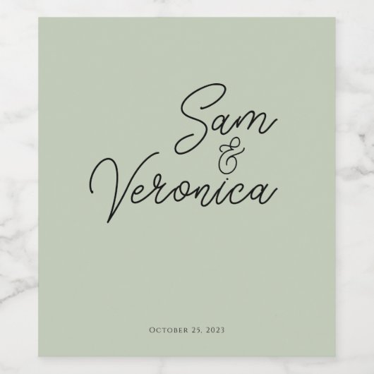 Romantisch minimalistisch etiket voor weddenschapp (Enkel label)