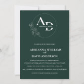 Romantisch minimalistisch groen modern monogram br kaart (Voorkant)