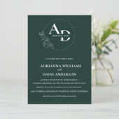 Romantisch minimalistisch groen modern monogram br kaart (Staand voorkant)