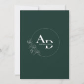 Romantisch minimalistisch groen modern monogram br kaart (Achterkant)