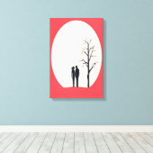 Romantisch minimalistisch paar kunst canvas afdruk (Insitu (Houten vloer))