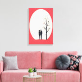 Romantisch minimalistisch paar kunst canvas afdruk (Insitu (Woonkamer))