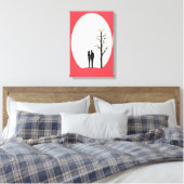 Romantisch minimalistisch paar kunst canvas afdruk (Insitu (Slaapkamer))