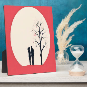 Romantisch minimalistisch paar kunst fotoplaat
