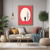 Romantisch minimalistisch paar kunst perfect poster