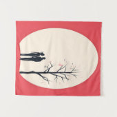 Romantisch minimalistisch paar kunst wandkleed (Voorkant (horizontaal))