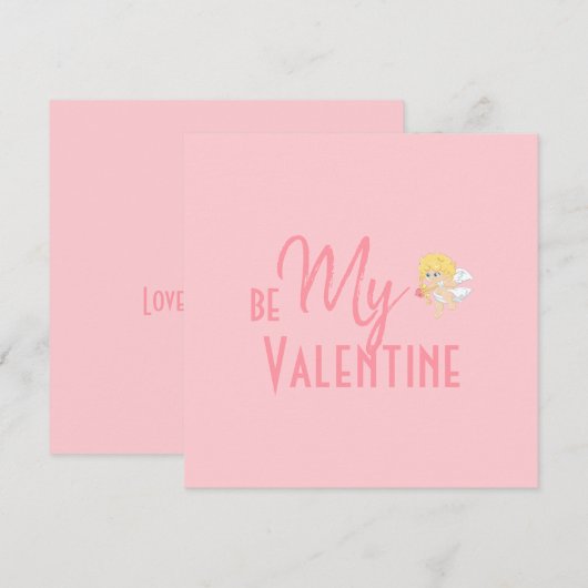 Romantisch minimalistisch roze wees mijn Valentijn (Voorkant / Achterkant)