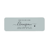 Romantisch minimalistisch script Dusty Blue Weddin Etiket (Voorkant)