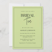 Romantisch minimalistisch script lime groene bruid kaart (Voorkant)