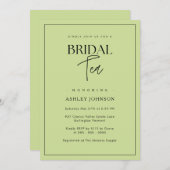 Romantisch minimalistisch script lime groene bruid kaart (Voorkant / Achterkant)