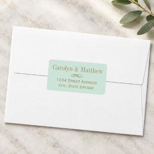 Romantisch mint vintage trouw retouradres etiket