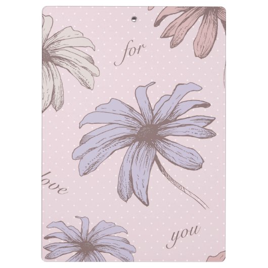 Romantisch modern bloempatroon voor haar stippen r klembord (Achterkant)