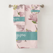 Romantisch modern design monogram roze en blauw