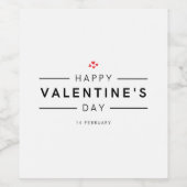 Romantisch Modern Februari 14 Gelukkig Valentijns Wijn Etiket (Enkel label)