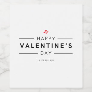 Romantisch Modern Februari 14 Gelukkig Valentijns Wijn Etiket