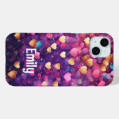Romantisch Modern Love Hearts Gepersonaliseerde na Case-Mate iPhone Case (Achterkant (horizontaal))