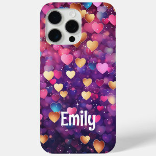 Romantisch Modern Love Hearts Gepersonaliseerde na iPhone 15 Pro Max Hoesje