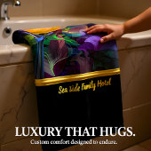 Romantisch modern met een kleurrijk vogelmonogram bad handdoek