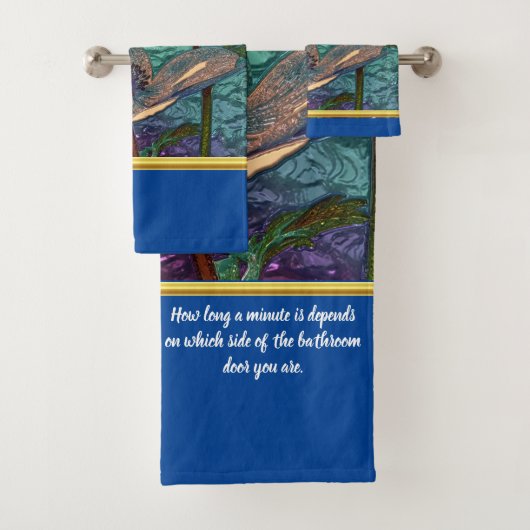 Romantisch modern met gouden folie glazen bloem bad handdoek (Insitu)