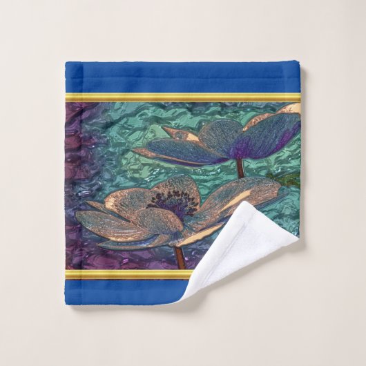 Romantisch modern met gouden folie glazen bloem bad handdoek (Wasdoekje)