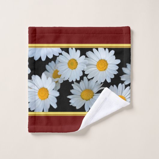 Romantisch modern met madeliefje textuur .red bad handdoek (Wasdoekje)