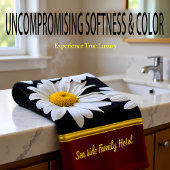 Romantisch modern met madeliefje textuur .red bad handdoek