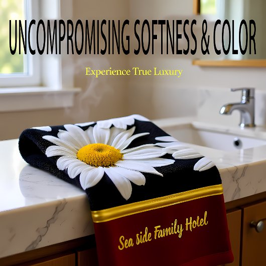 Romantisch modern met madeliefje textuur .red bad handdoek