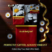 Romantisch modern met madeliefje textuur .red bad handdoek