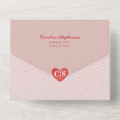 Romantisch Modern Roos bloemblaadjes foto overlay  All In One Uitnodiging (Achterkant)