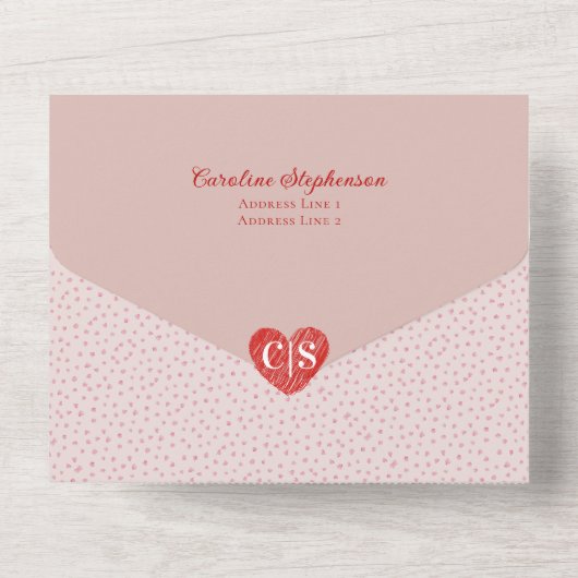 Romantisch Modern Roos bloemblaadjes foto overlay  All In One Uitnodiging (Achterkant)