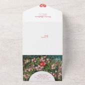 Romantisch Modern Roos Tuin Foto Overlay Bruiloft All In One Uitnodiging (Buitenkant)