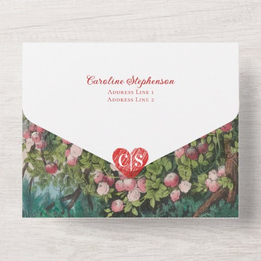 Romantisch Modern Roos Tuin Foto Overlay Bruiloft All In One Uitnodiging (Achterkant)