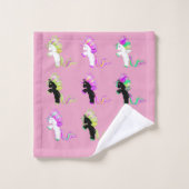 Romantisch modern Schattige Eenhoorn monogram Bad Handdoek (Wasdoekje)