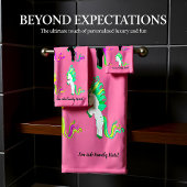 Romantisch modern Schattige Eenhoorn monogram Bad Handdoek