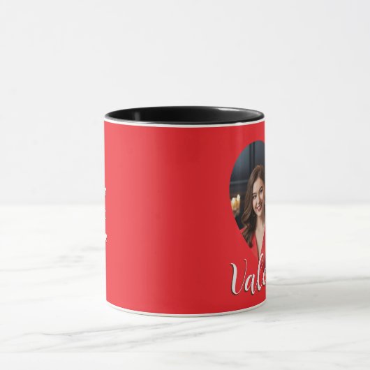 Romantisch Modern Schattige Valentijn Hearts Custo Mok (Midden)