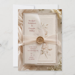 Romantisch modern Vellum Huwelijks Waszegel Kaart